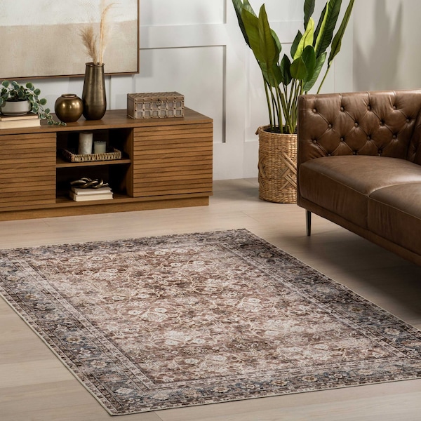 Nuloom Freesia Faded Floral Spill Proof Machine Washable Area Rug 5ft x 8ft HJTH18A-508 - main